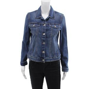 Trf Collection Zara Womens Cotton Long Sleeve Lined Denim Jacket Blue Size M